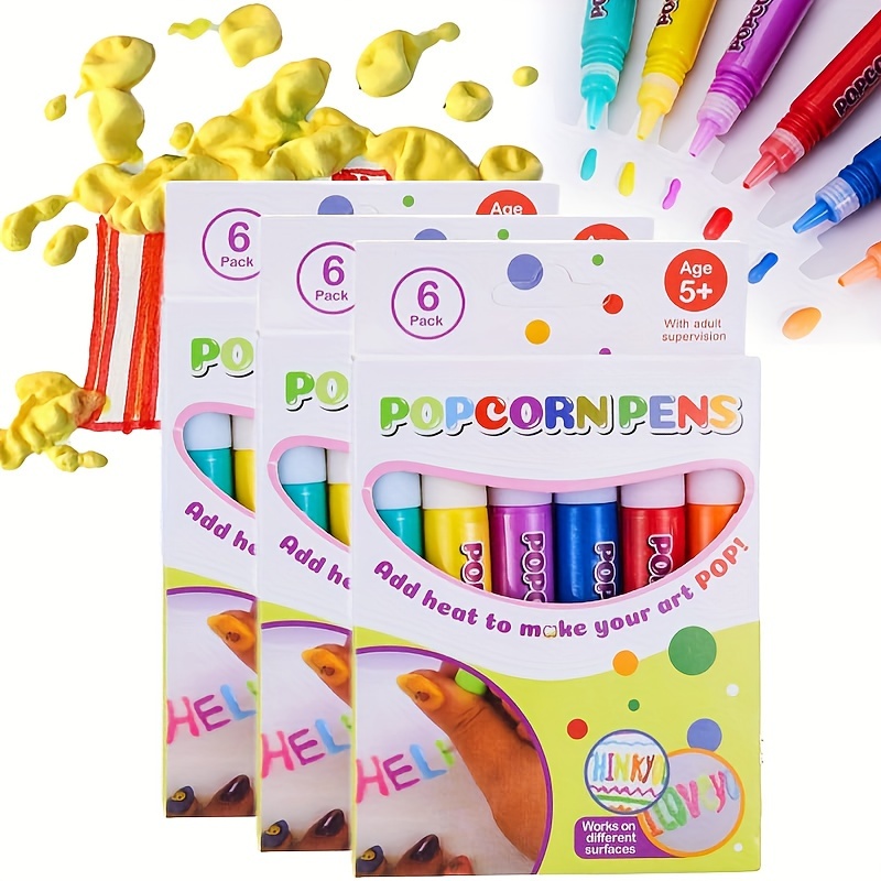 6 Rotuladores Plumones 3d Dibujo Colores Nubes Popcorn Pen