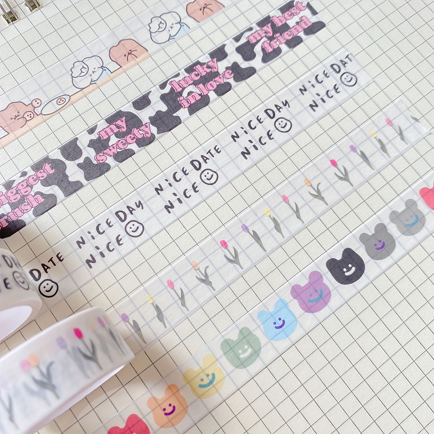 Cartoon Pattern Cute Washi Tape For Journaling