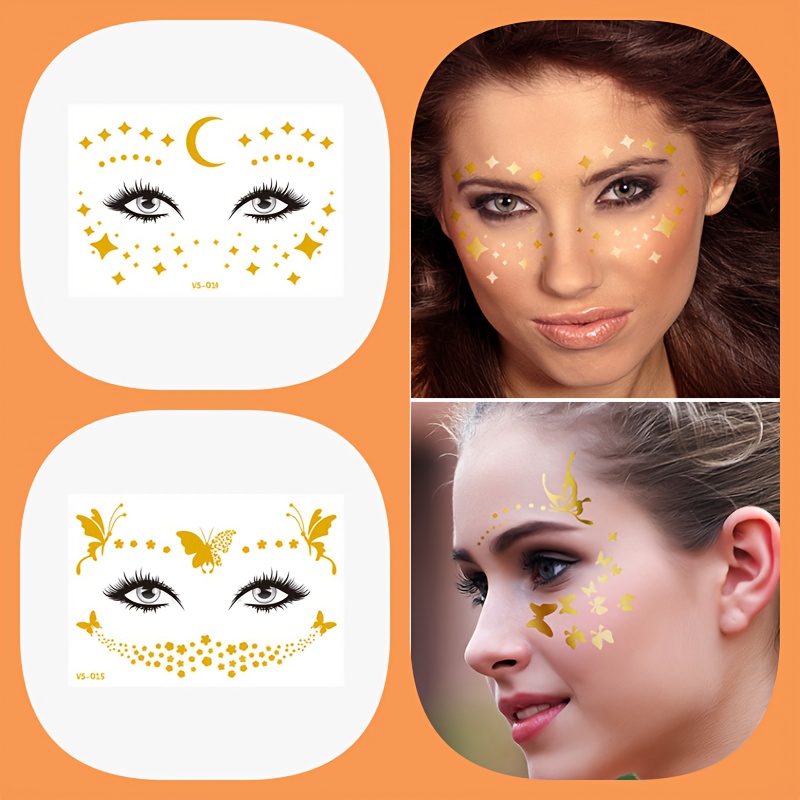 Face Body Makeup Stickers Art Party Electric Syllables Music - Temu