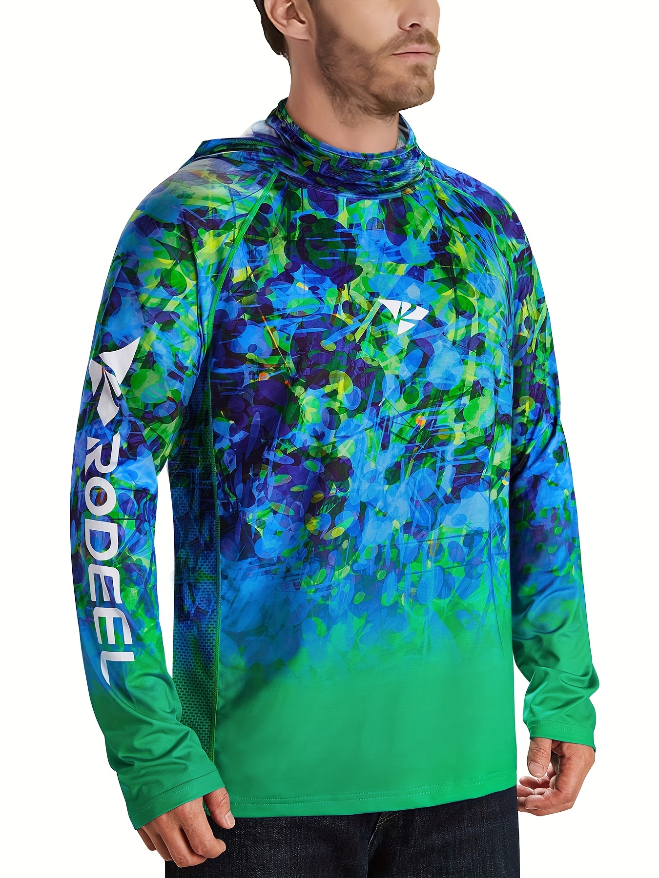 Fishing Shirt for Men Long Sleeve with Hood and Gaiter UPF 50+ Sun  Protection SPF Shirts for Men Hiking Running PFG Dri Fit- Unisex Crab  (XXX-Large, Green), Green, 3XL : : Fashion