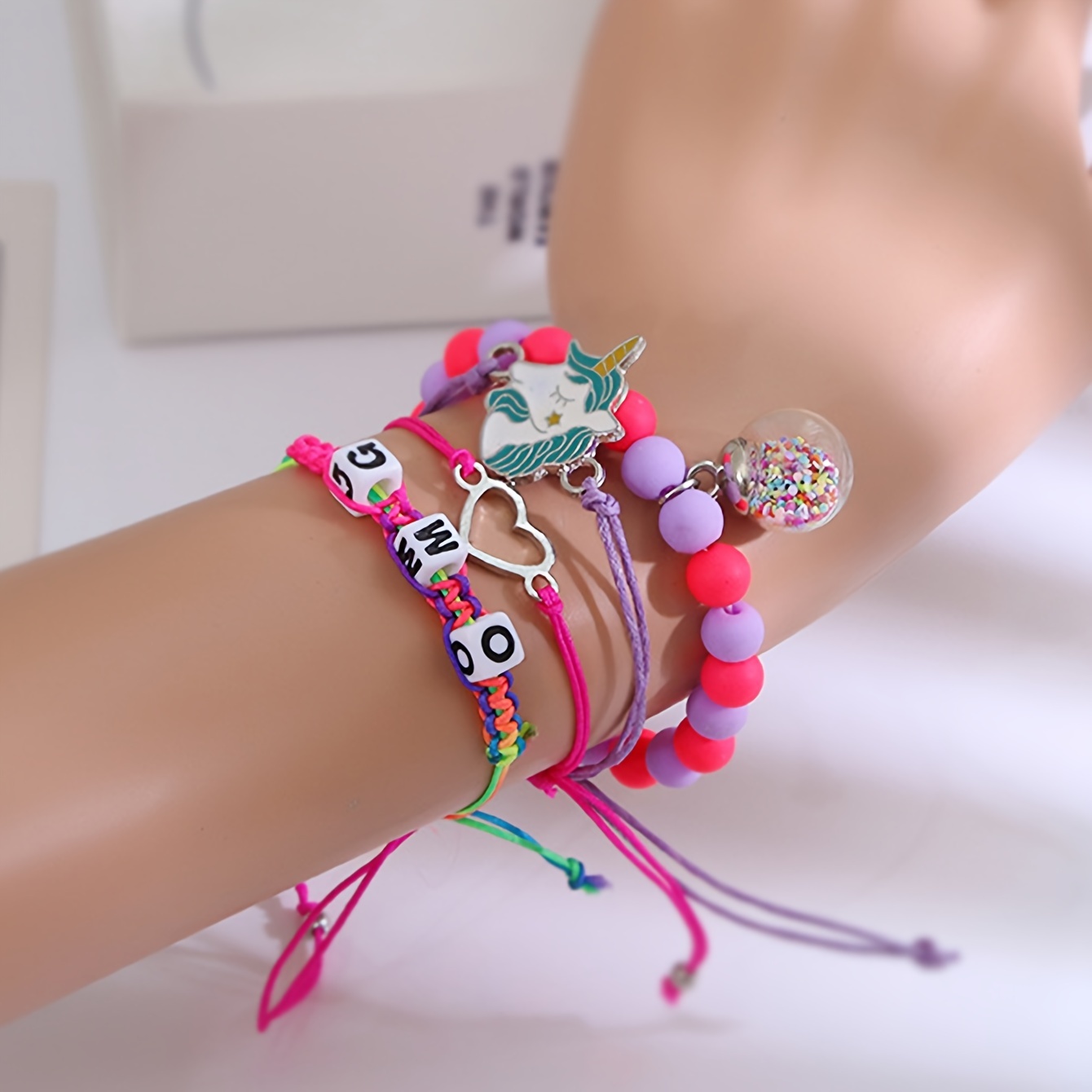 3pcs Set Cute Cartoon Unicorn Cat Shell Bracelet Set For Girls - Kids'  Fashion - Temu United Arab Emirates