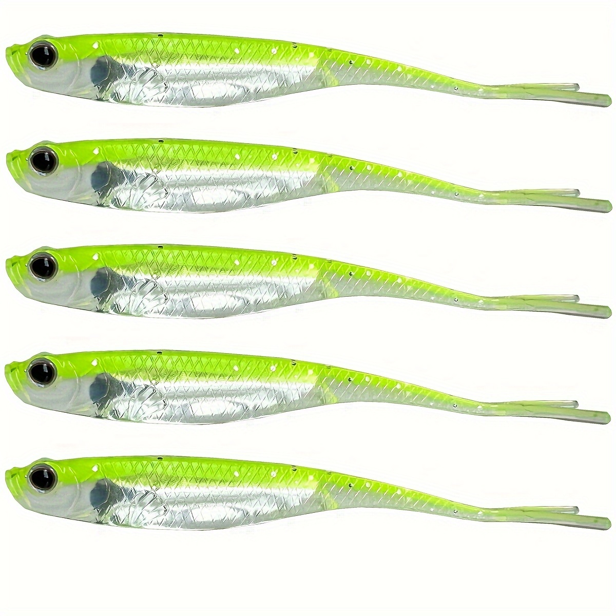 5 Pack Fishing Lure for Bass Lifelike Silicone Goby Soft Baits attractants  Swimbaits Trout Crappie Lures 0 33oz 3inch, Nature