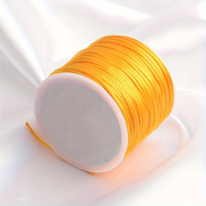 1 Roll Nylon Beading Thread Knotting Cord 0.6mm 50 Yards Braided Nylon  Crafting Satin String, Bright Orange 