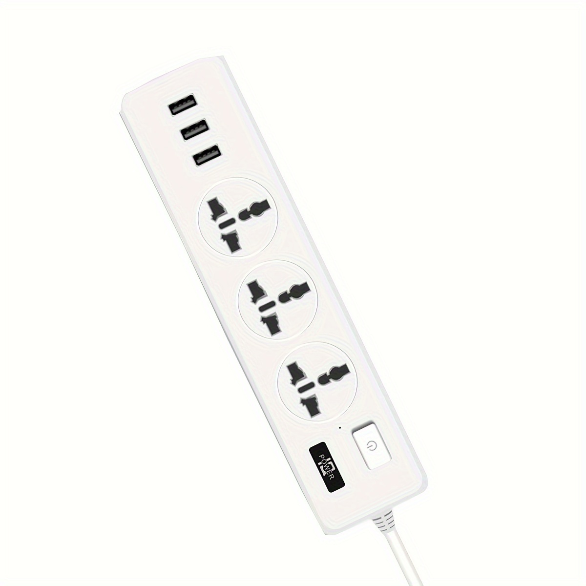 Prese Multiple EU Presa Per Interruttore Estensore Con 3 Prese CA E 3 Porte  Di Ricarica USB, 2200 W/10 A, Prolunga Resistente Con Spina Piatta Da 6,5  ​​piedi Per Casa, Ufficio, Dormitorio