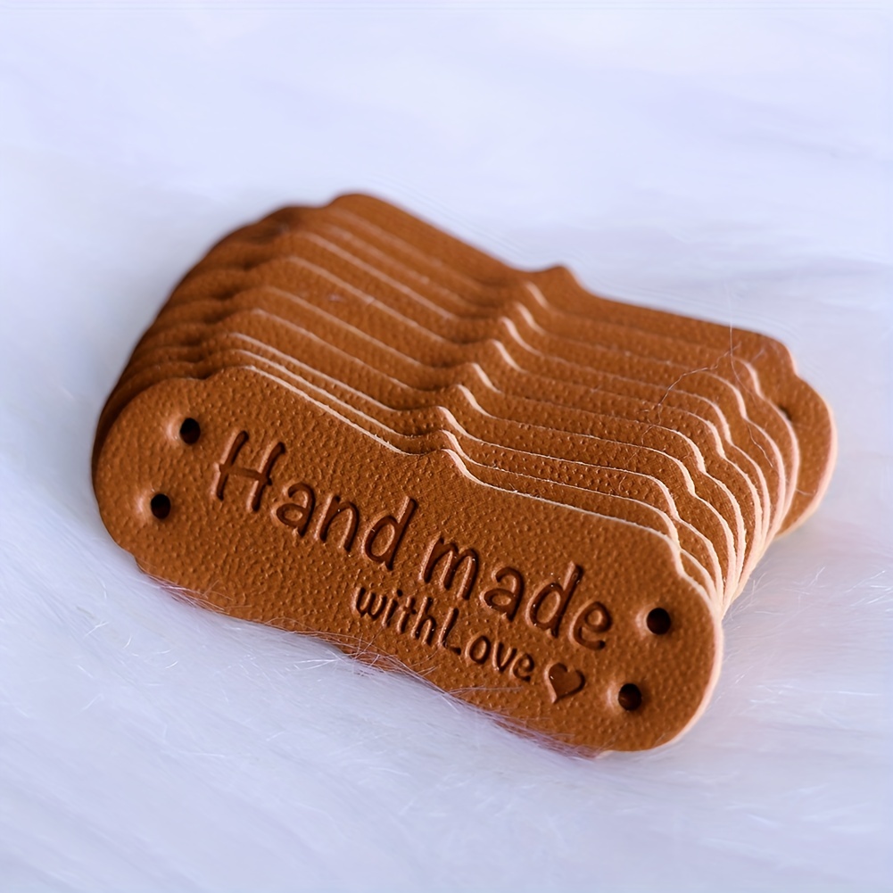 Labels Tags Hand Made Love Leather Label Clothes Handmade - Temu