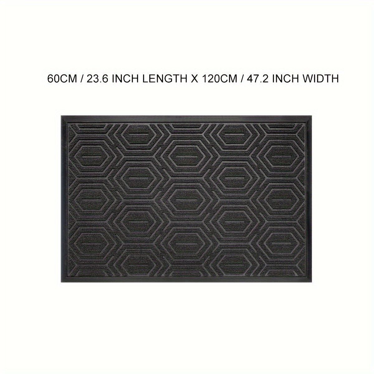 Black Rubber Door Mat  Honeycomb Style Doormat for Indoor Outdoor