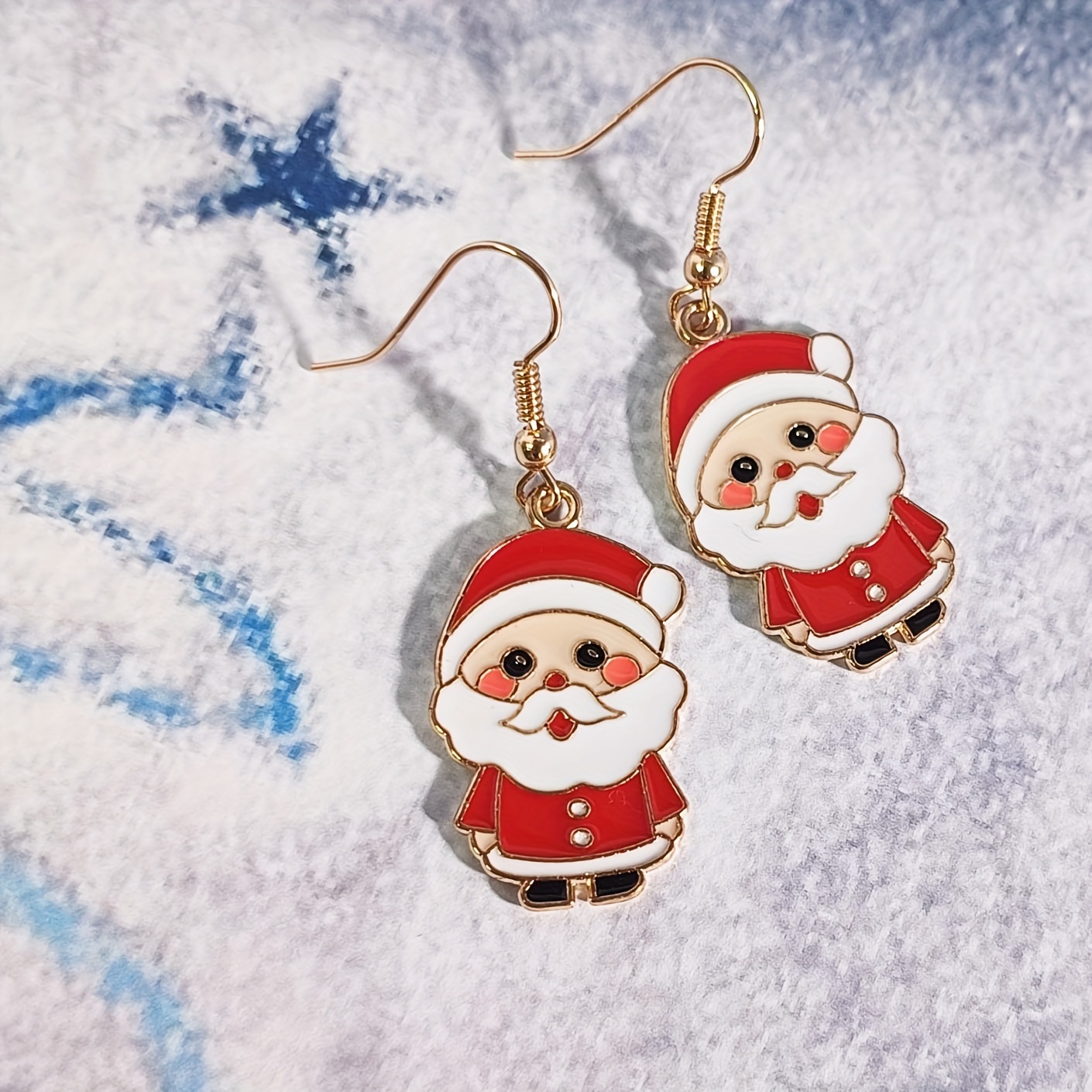 2pairs Children's Acrylic Santa Claus & Snowman Shaped Pendant