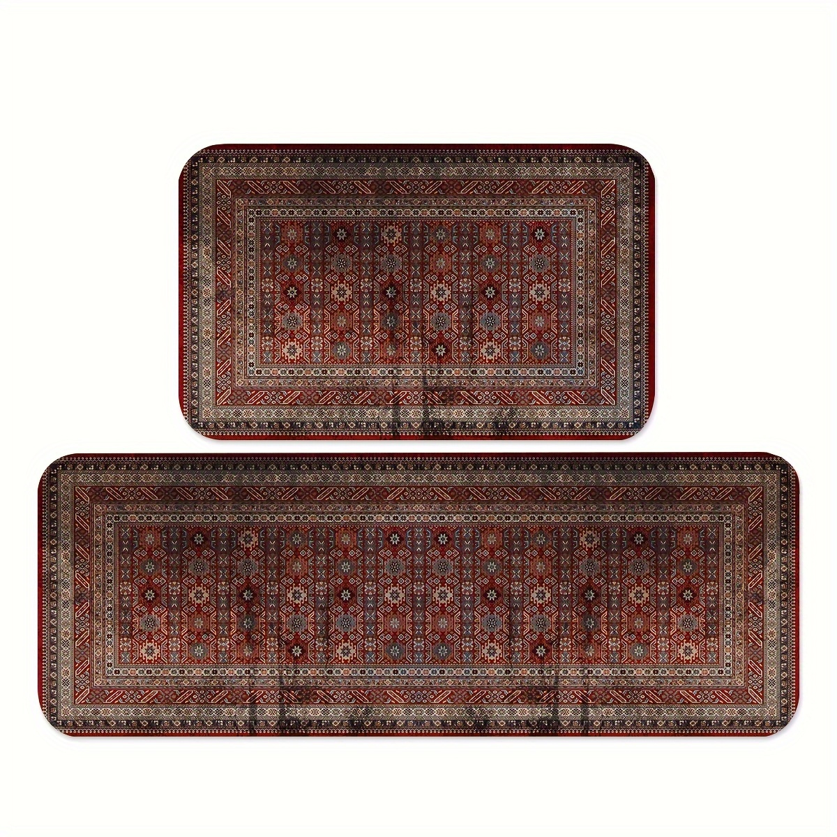 

1/2pcs Oriental Style Kitchen Mats, Vintage Coffee Table Throw Cushions, Anti-skid Absorbent Bathroom Carpets, Rugs For Home Sink Laundry Room Spring Decor Gift Farmhouse Hotel Foyer, Sets 2 Piece
