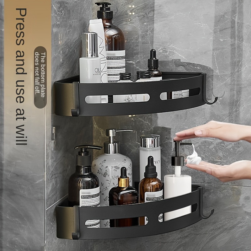 4 Pack Shower Caddy Corner with Hooks and Soap Holder Adhesive Corner Shower  Shelf for Inside Shower Basket Rack Storage Shelf