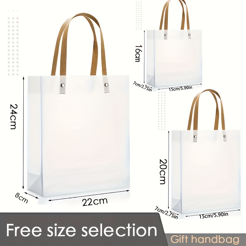 Bag Frosted Pvc Handbags Portable Gift Packaging Bags - Temu