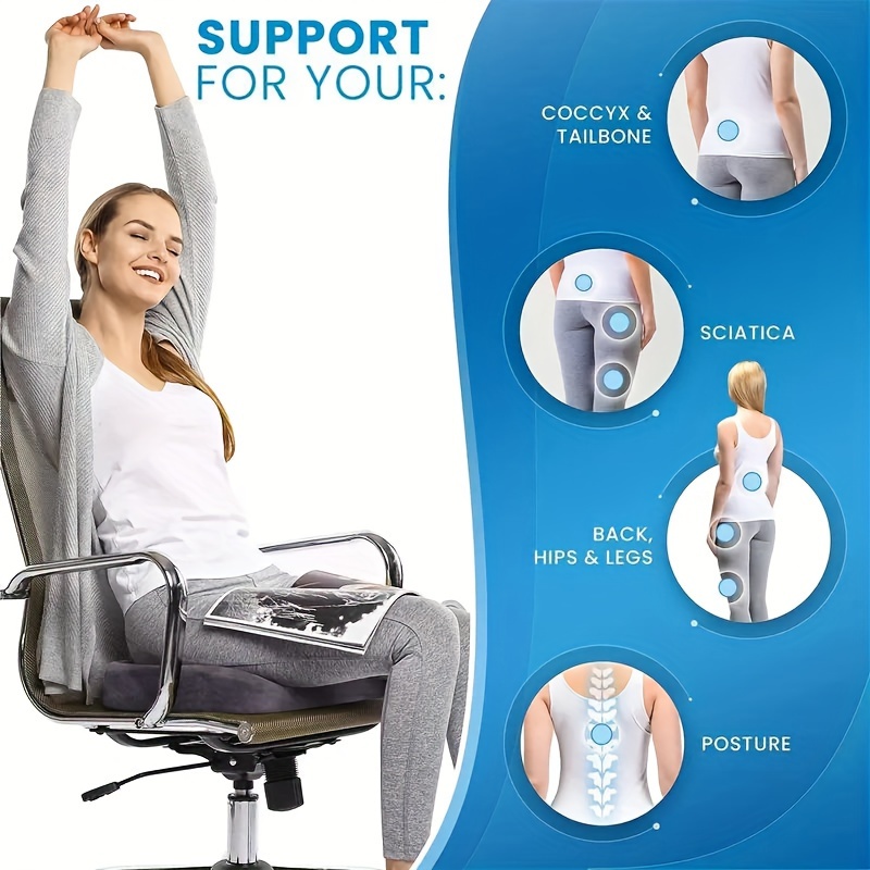 Relax in Comfort: ComfiLife Gel & Memory Foam Seat Cushion for Tailbone Pain  Relief