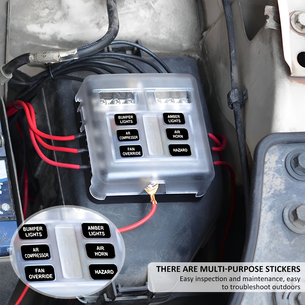 6way Fuse Box 32v Circuit Blades Fuse Block Waterproof Fuse Box Holder