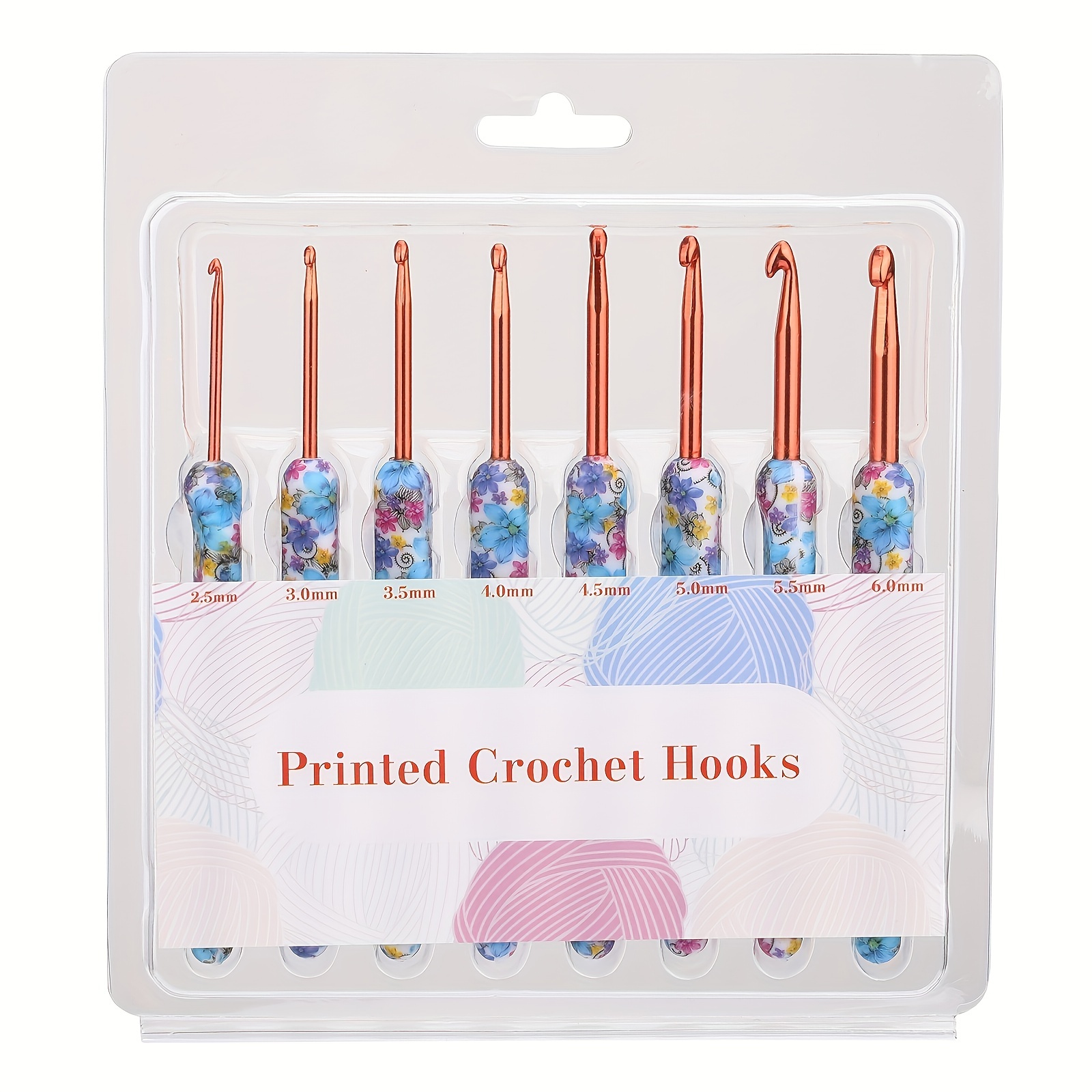 Aluminum Crochet Hooks Set Bule Floral Crochet Kit For - Temu