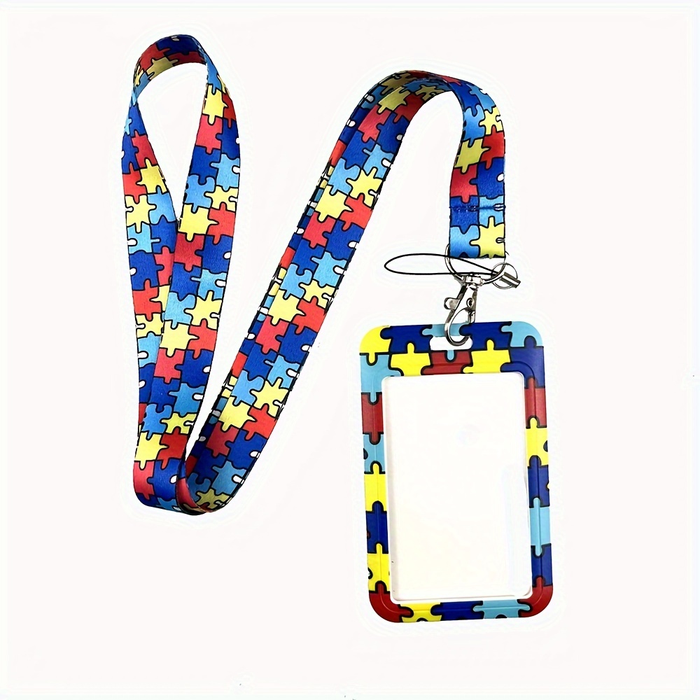 Autism Awareness Badge Holder with Lanyard, Lanyards for ID Badges
