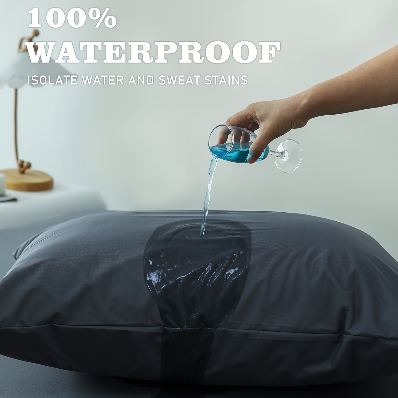 

2pcs Waterproof Cushion Cover Pillowcase (without Core) - For Pillows - Made Of Breathable With Tpu Treatment, Hypoallergenic Waterproof Dust - Soft And Breathable Zipper Pillowcase, Dark Grey