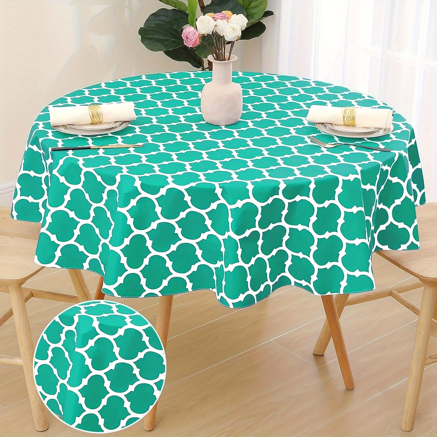 Nappe en Vinyle avec Support en Flanelle pour Tables Maroc