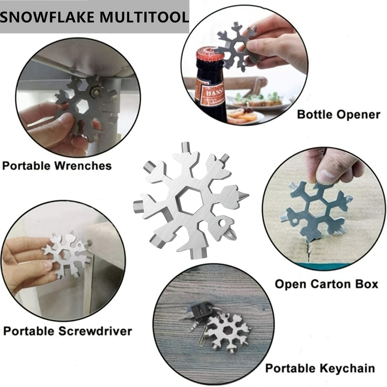  Gifts for Men, 18 in 1 Snowflake Multitool, Stocking