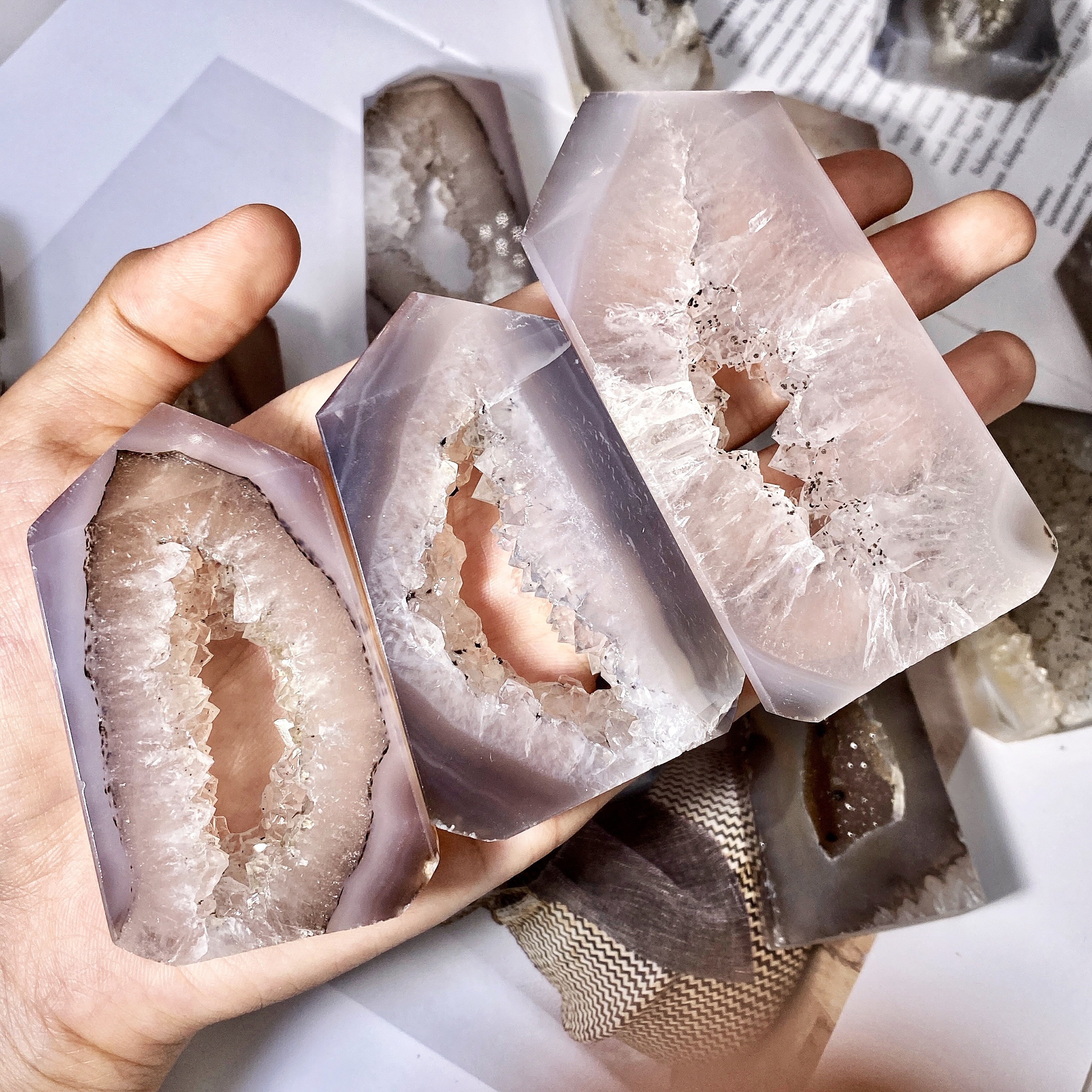 Plating Crystal Geode Meditation Stones Home Decor Energy - Temu