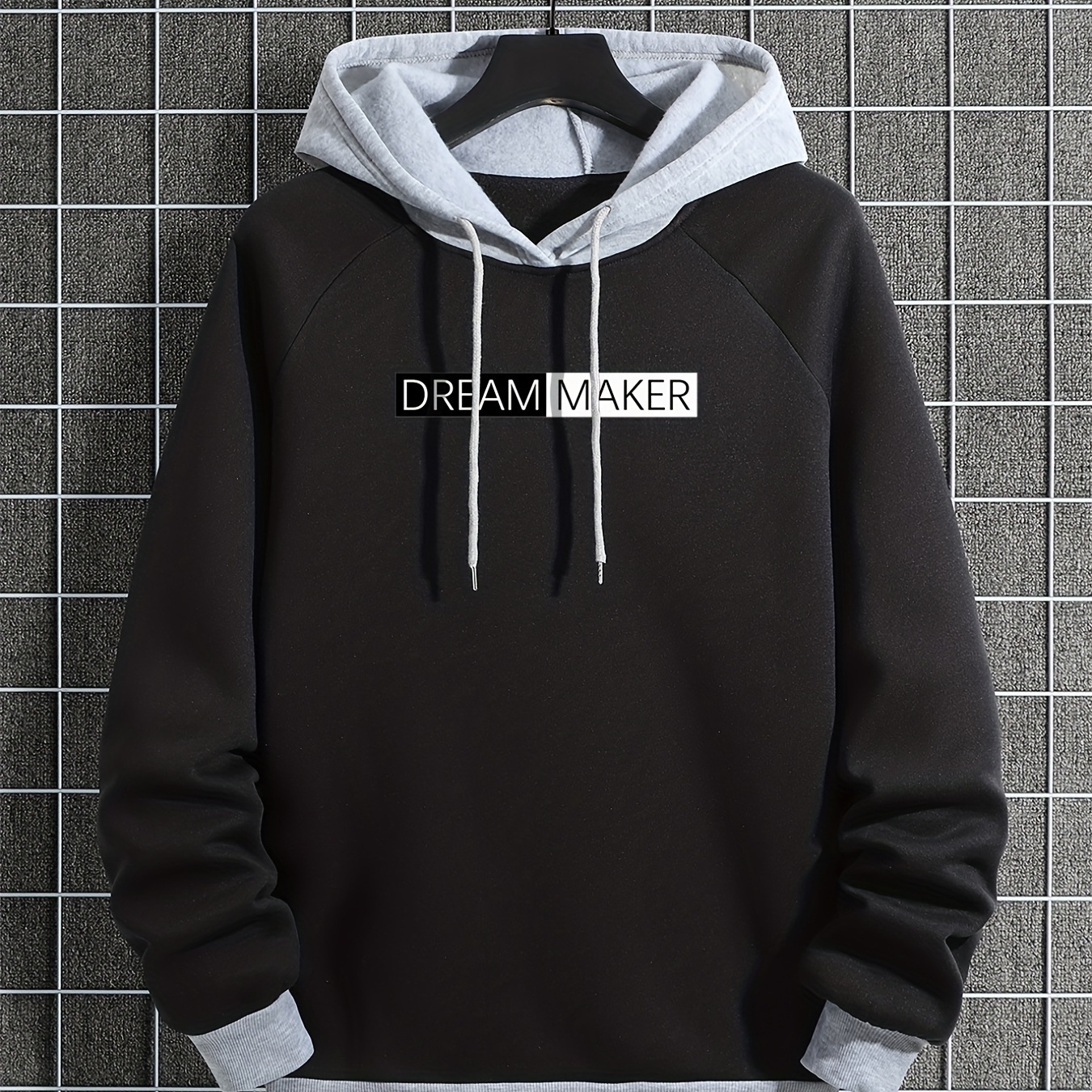 

Men's Casual Simple Letters Graphic Print Hoodies, Drawstring Comfortable Oversized Hooded Pullover Sweatshirt For Spring Summer Plus Size