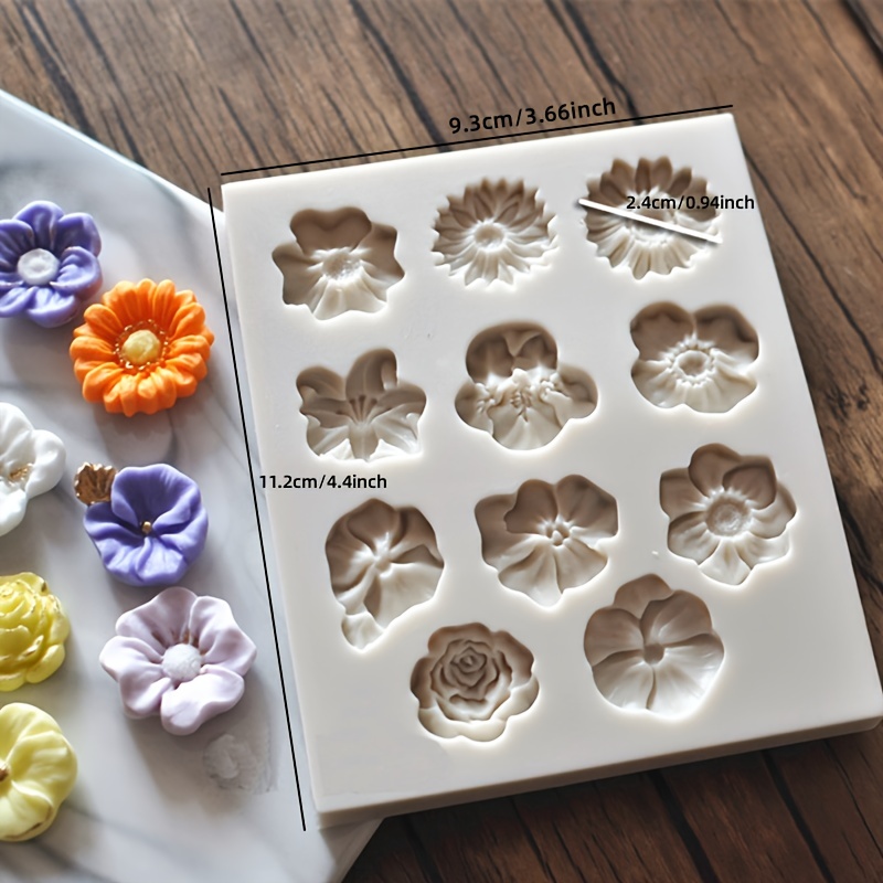 Mini Flowers Series Silicone Mold DIY Handmade Fondant Cake Baking  Chocolate Sugar Cake Tool Resin Polymer Clay Making Mould 1pc