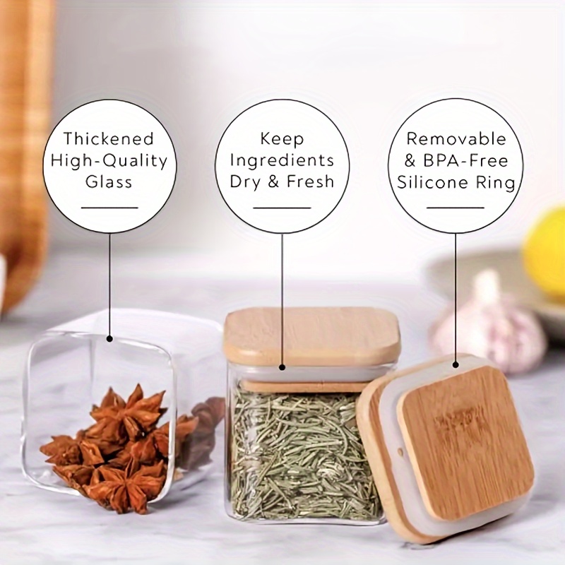 Glass Jars for Food Storage, Airtight Glass Food Canisters for Home and  Kitchen, BPA Free Containers with Bamboo Lids for Candy, Rice, Coffee, Tea