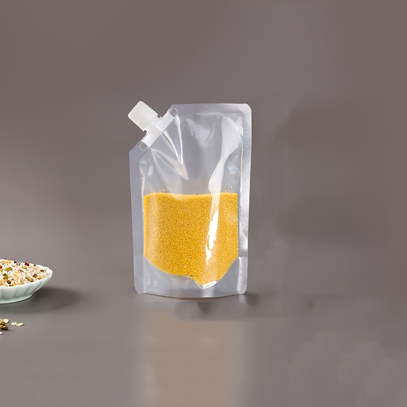 1Pc Cereal Storage Bag Beans Food Moisture-Proof Bag Food Portable Storage  Dispensing Bag Transparent Suction