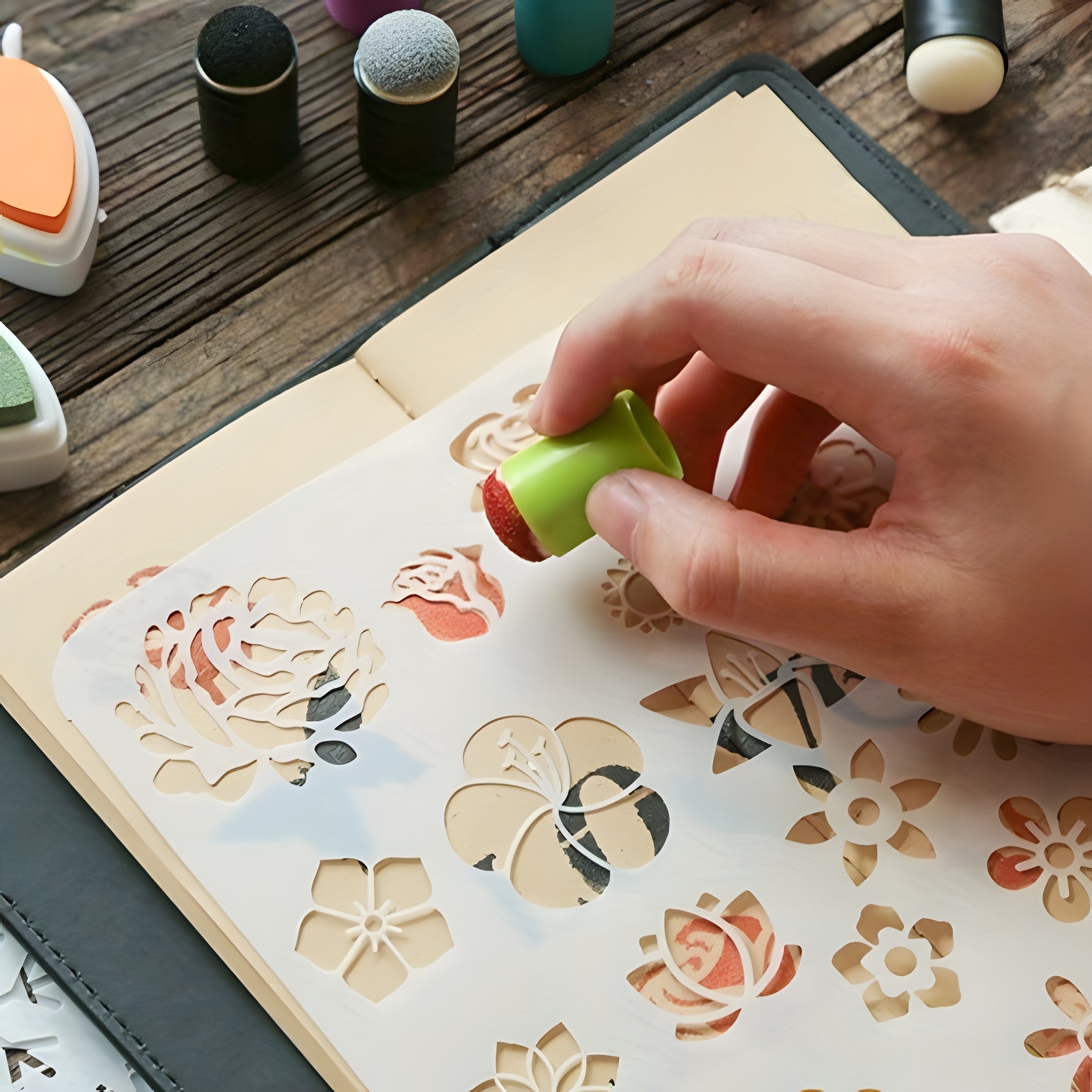 1pcs Colorful Gradient Craft Inkpad for Stamp Paint DIY Printing Crafts  Paper Wood Fabric Kids Fingerprint Ink Pad Stamp