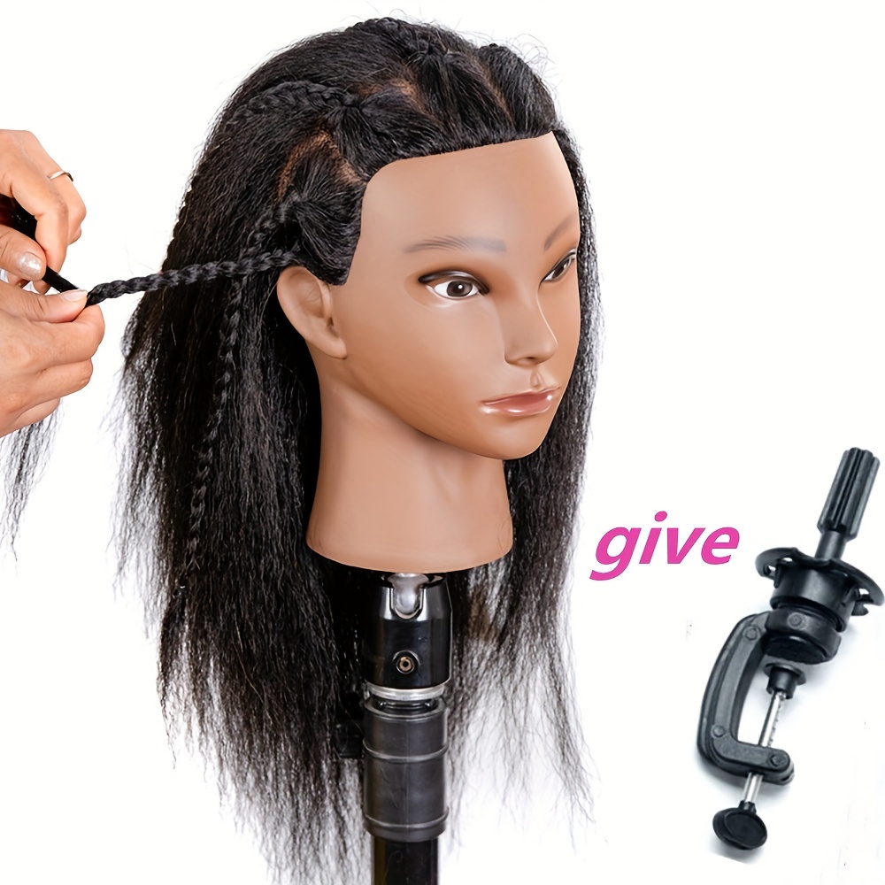 Mannequin Head With Human Hair Used To Weave Cosmetology Doll Head Styling  Head Hair Braiding Head Hairdresser Training Model Practice Head - Temu