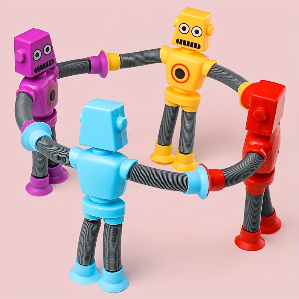 Variété Robot Drôle Tube Télescopique Jouet Éducatif Jouet Dessin Animé  Ventouse Parent-enfant Interactif Décompression Jouet - Temu France