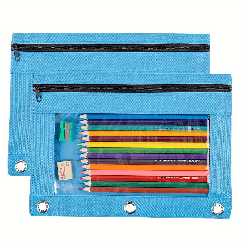  Sooez Pencil Pouch for 3 Ring Binder, 2 Pack Binder