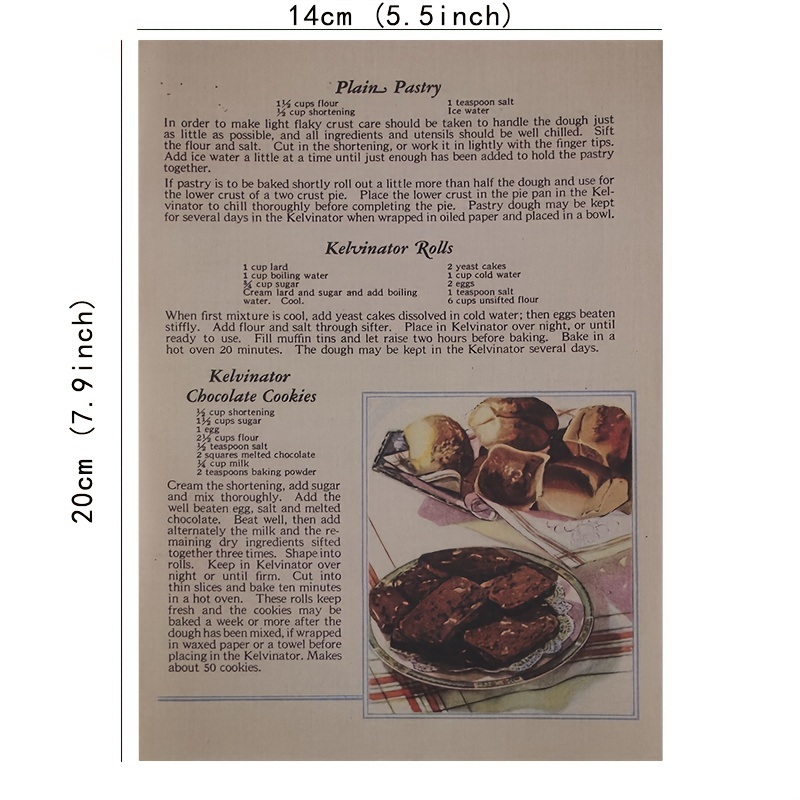Printable Vintage Recipe Junk Journal Scrapbook Cooking Baking