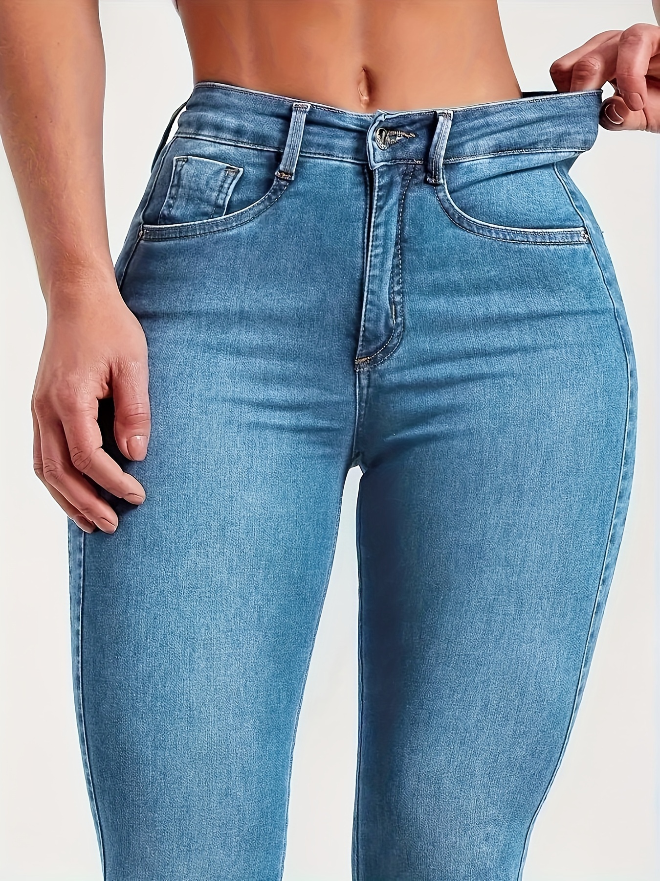 Skinny Jeans for Women Stretchy High Waist Butt Lifting Curvy Tight Classic  Slim Pull On Denim Pants Juniors Jeans at  Women's Jeans store