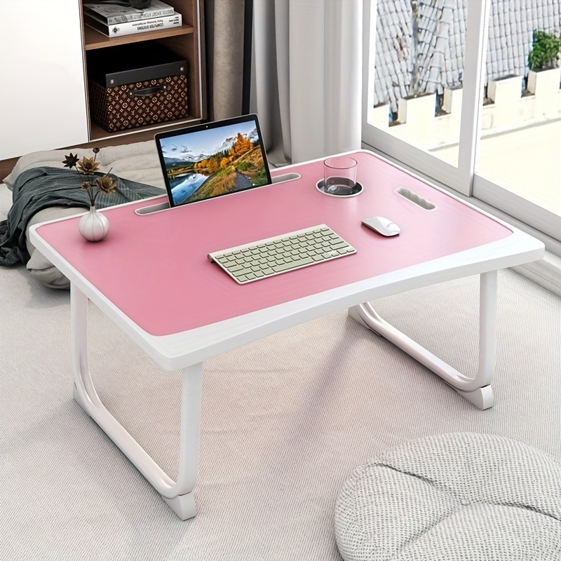 Escritorio para laptop, mesa plegable para laptop, mesa de cama para  laptop, escribir y comer, en sofá y cama (rosa)
