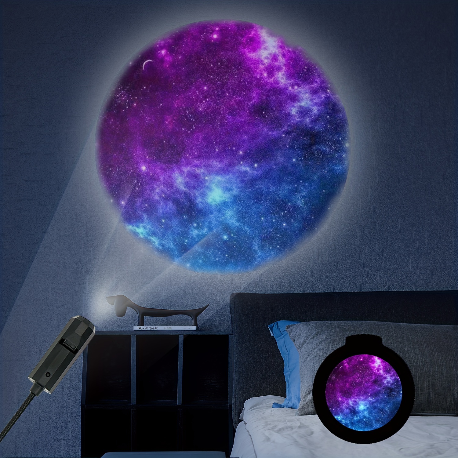 3D Mond Stern Galaxy Lampe USB Lade Led Nachtlicht Touch 16 Farben  Fernbedienung