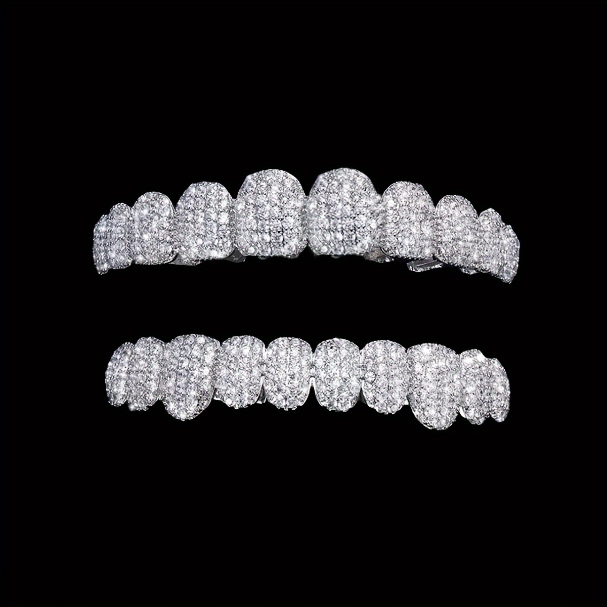 Hip Hop Style Iced Cz Tooth Grillz Halloween Rapper Jewelry - Temu