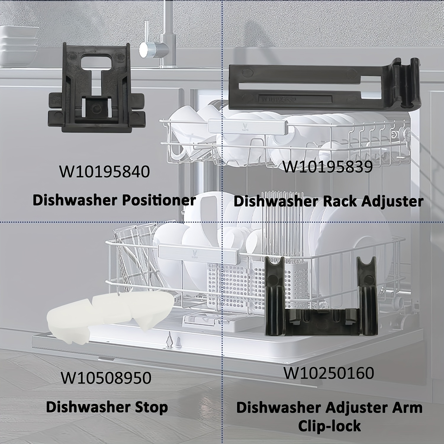 KitchenAid Dishwasher Upper Rack Adjuster Replacement Part W10350376 