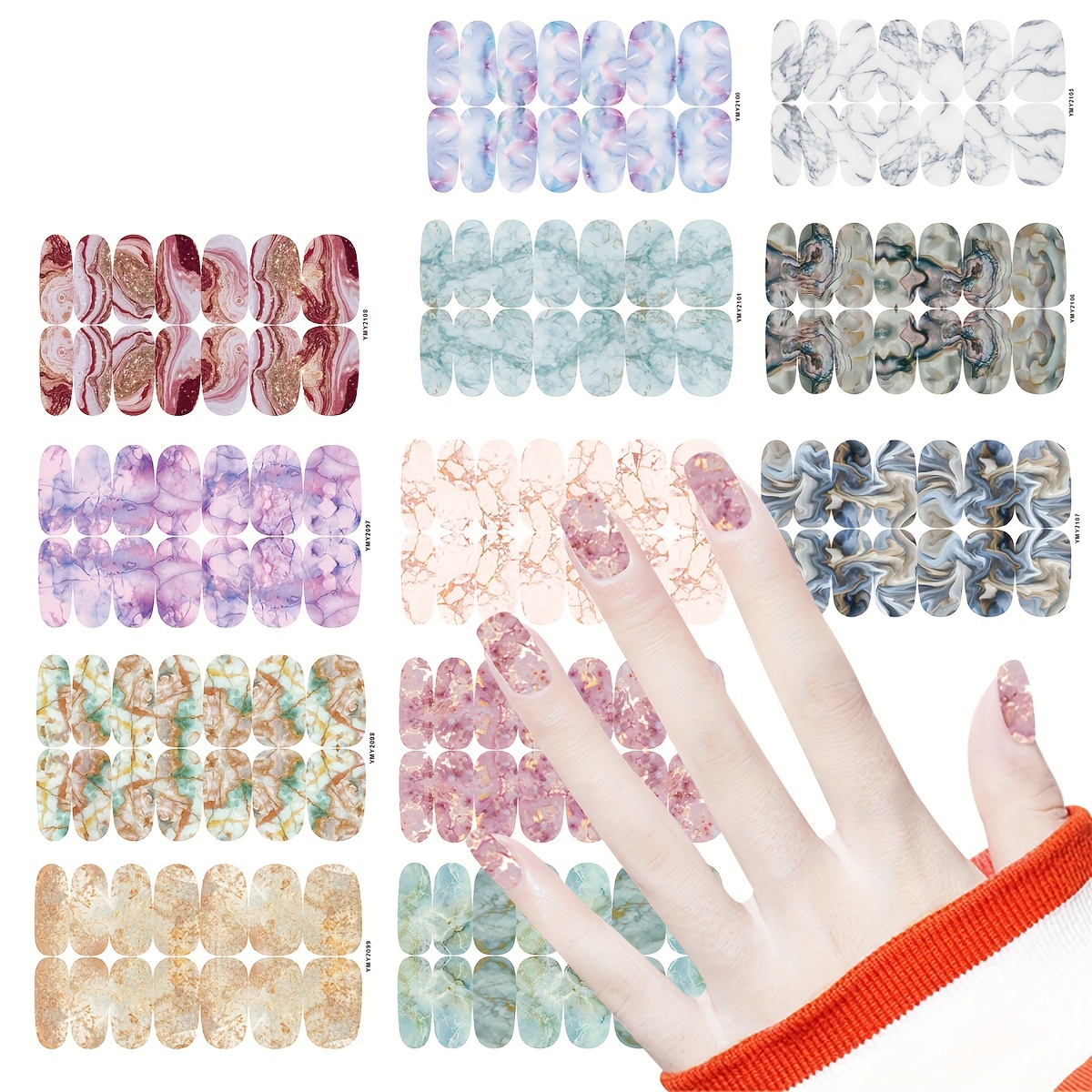 Marble Self-Adhesive Nail Polish Stickers - Manicure Decoration Kit
