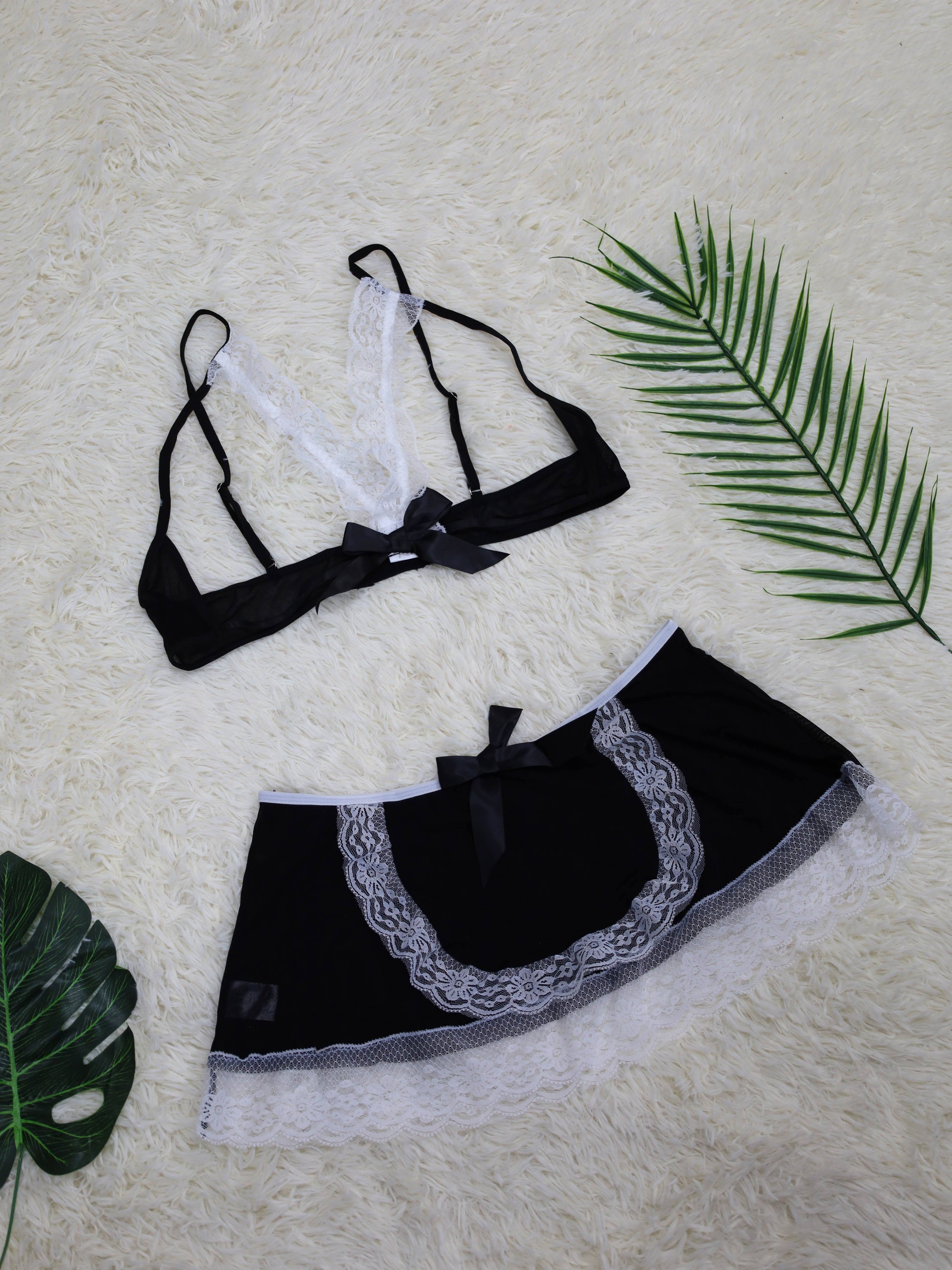 Bra And Panty Set Women Underwear Lace Lingerie Open Cup See
