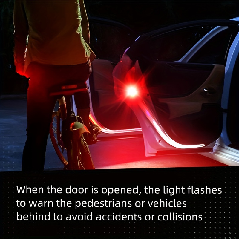 Wireless Car Door LED Warning Safety Light Induction RGB Interior Foot  Ambient Atmosphere Lighting/Auto-Sensing Welcome/USB Charging Colors  Adjustable