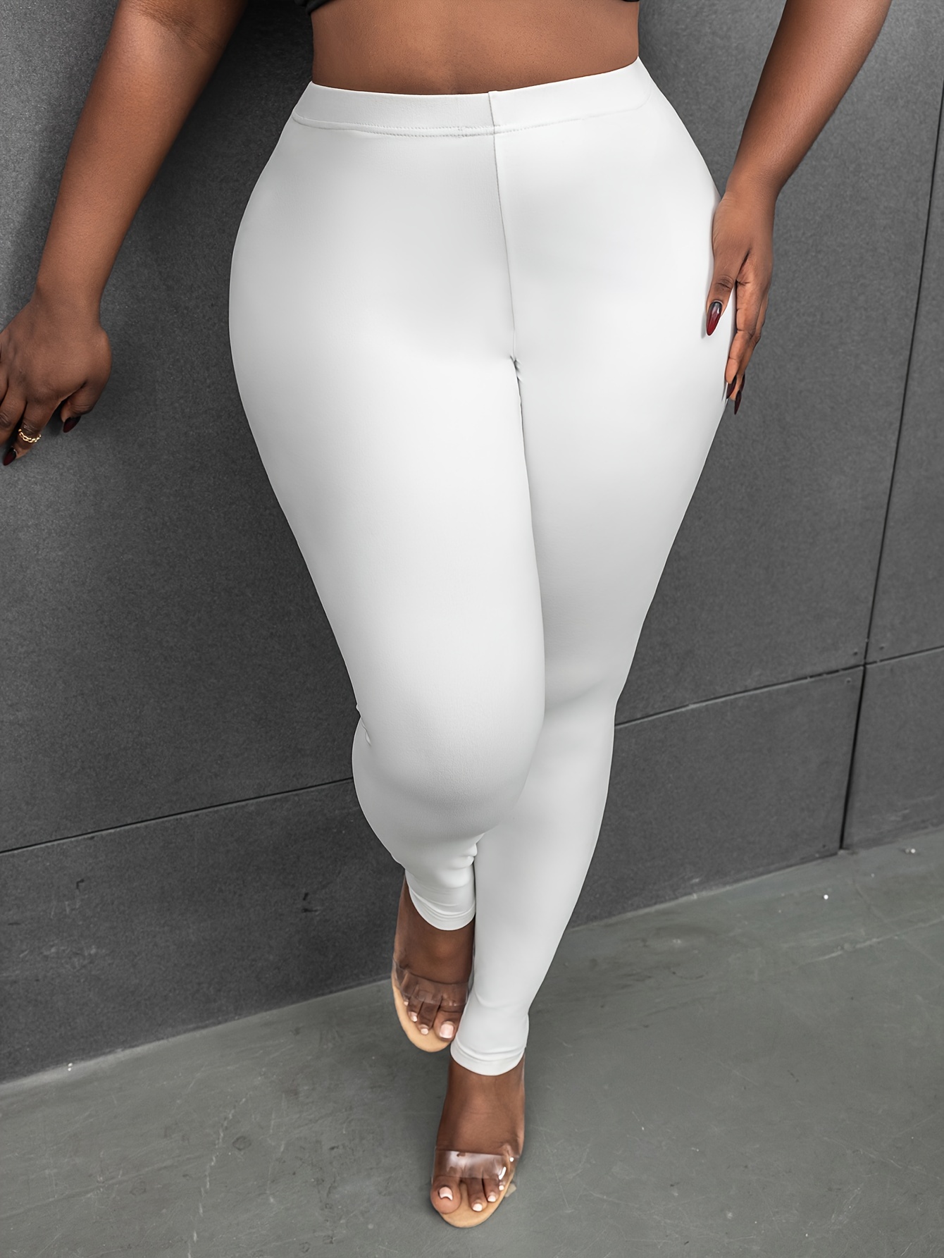 White Basic Leggings