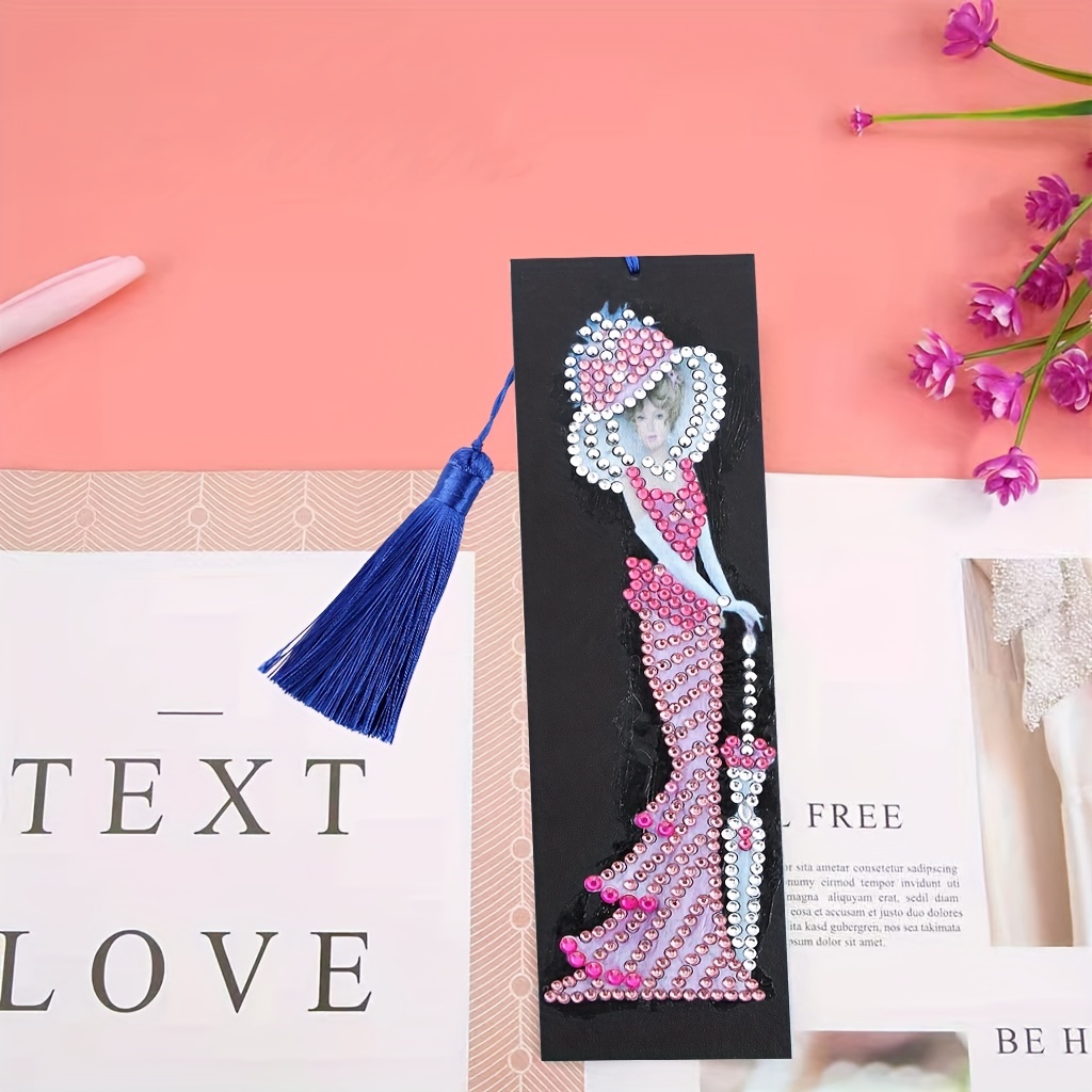 Diy Diamond Painting Bookmarks For Adults Lady In Dress - Temu