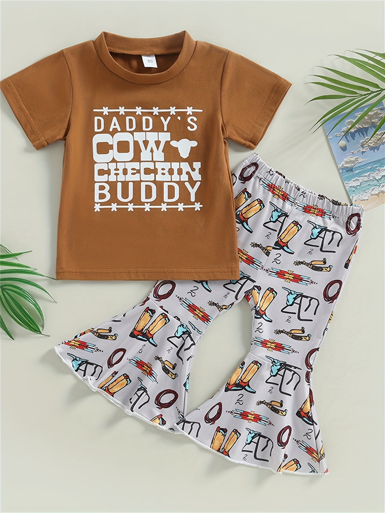 Cute Daddy's Fishing Buddy Print Outfits Toddler - Temu