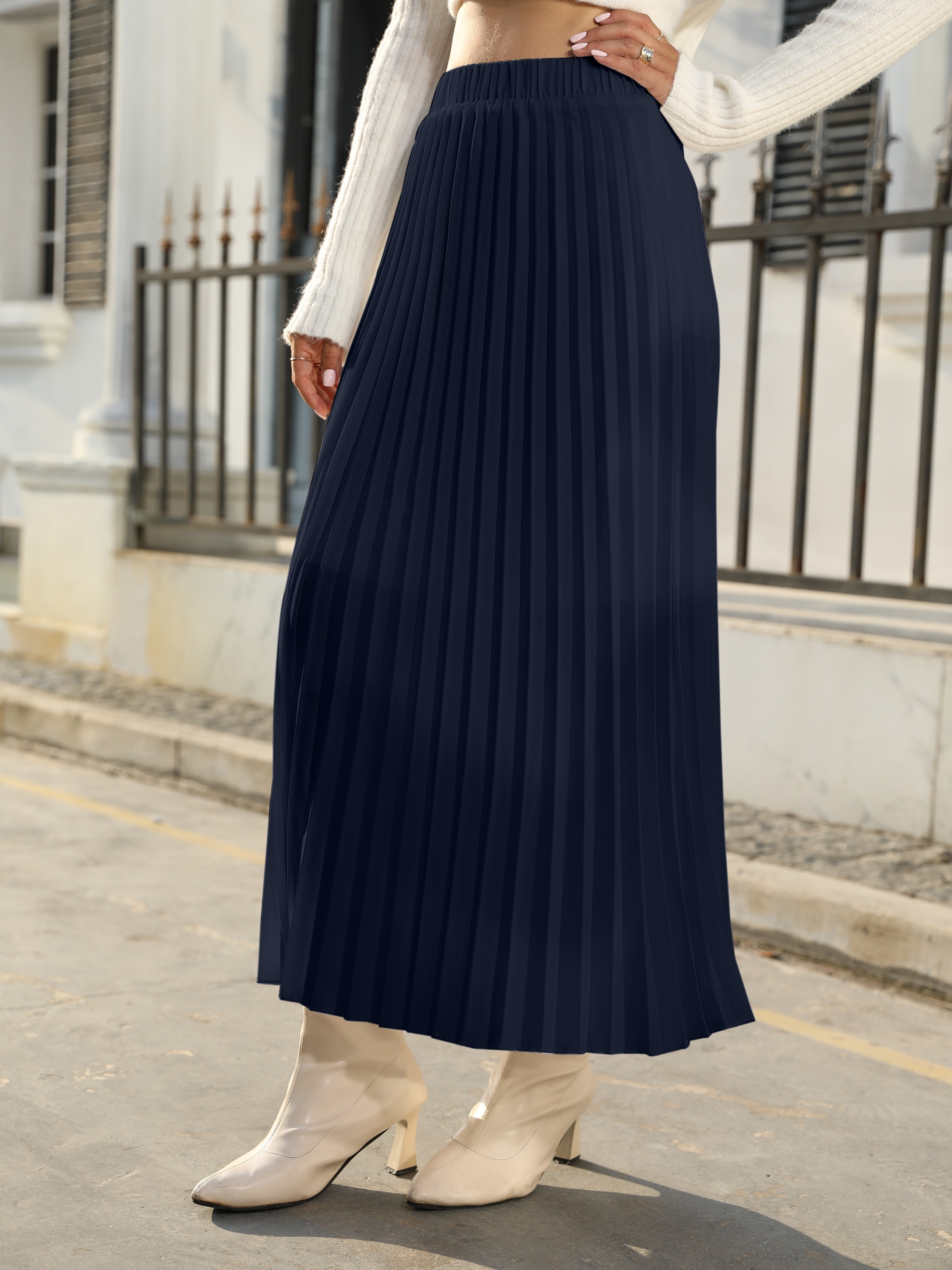 Pleated Long Skirt Loose Casual Skirt Spring Summer Women's - Temu