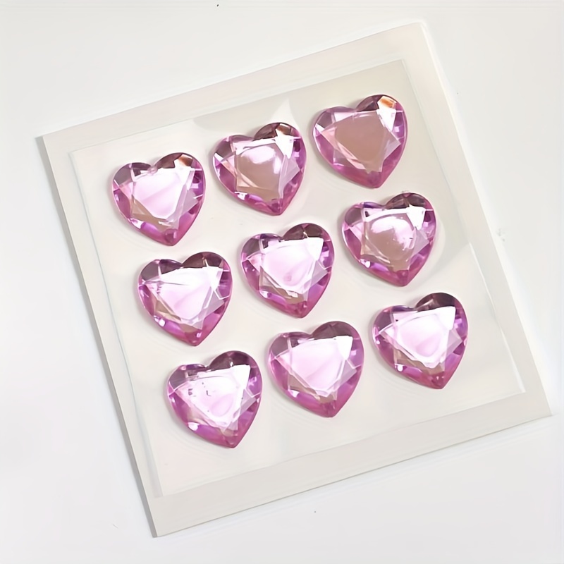 3D Love Heart Gem Stickers Self Adhesive Diamond Jewel Rhinestone