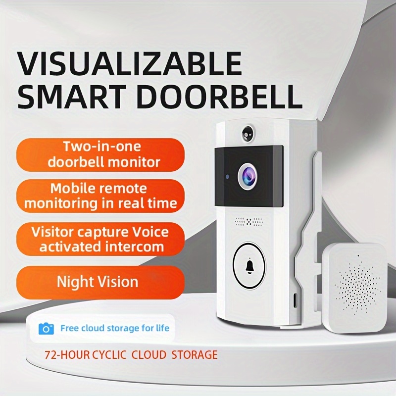 Video Doorbell, Wireless Doorbell Camera, Smart Doorbell with Motion  Detection /Night Vision/2-Way Audio/Real-Time Monitoring