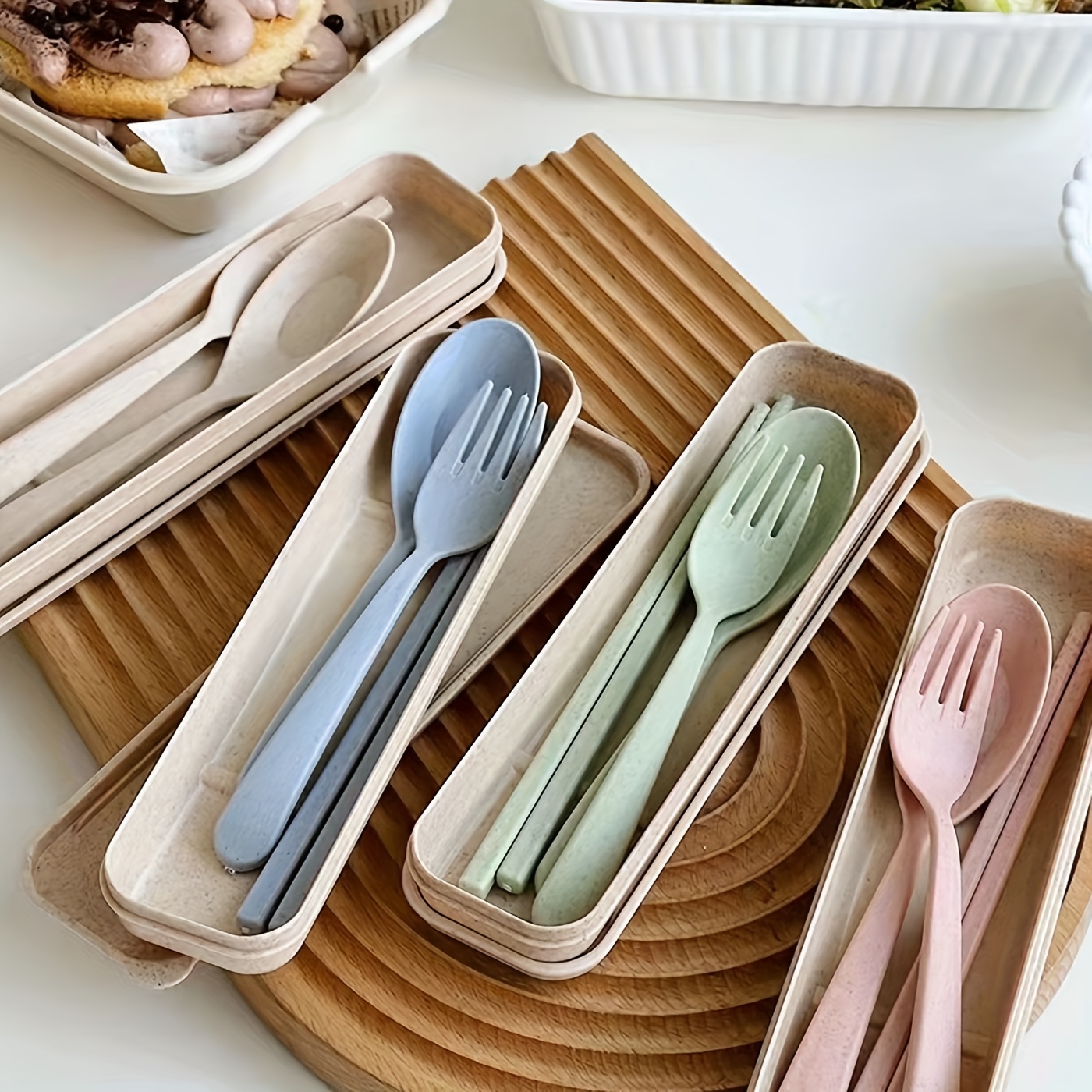 Wheat Straw Spoon Fork Chopsticks Set