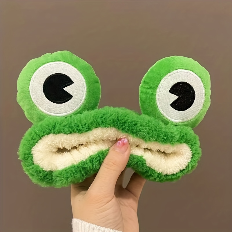 1pc Small Frog Plush Hairband For Women, Used For Washing Face And