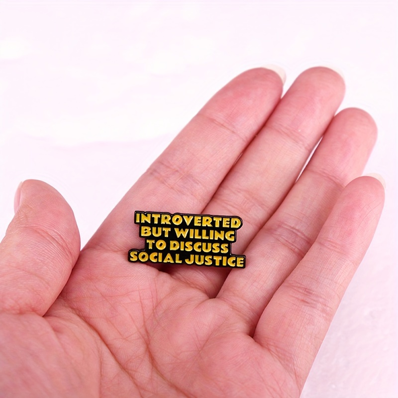 Enamel Introvert Badge, Enamel Pin Introvert