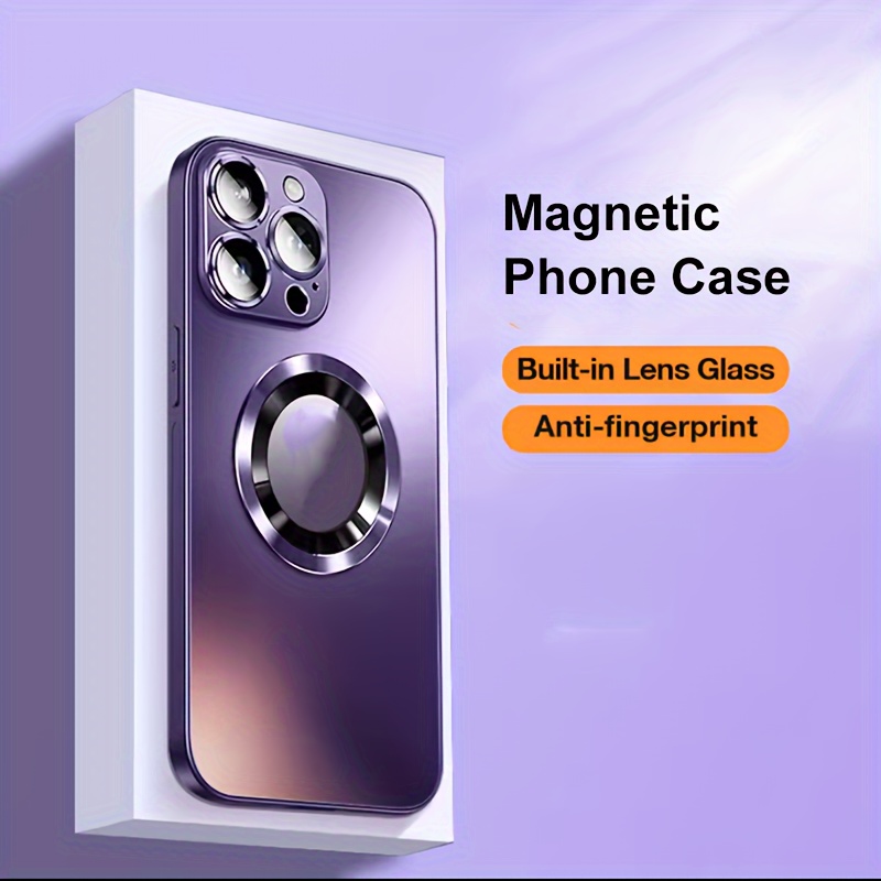 Coque Magnétique pour iPhone 15 Pro Max [Compatible avec MagSafe] Support  de caméra en métal invisible [protection camera intégré], Antichoc Etui  Translucide Mat case bleu : : High-Tech