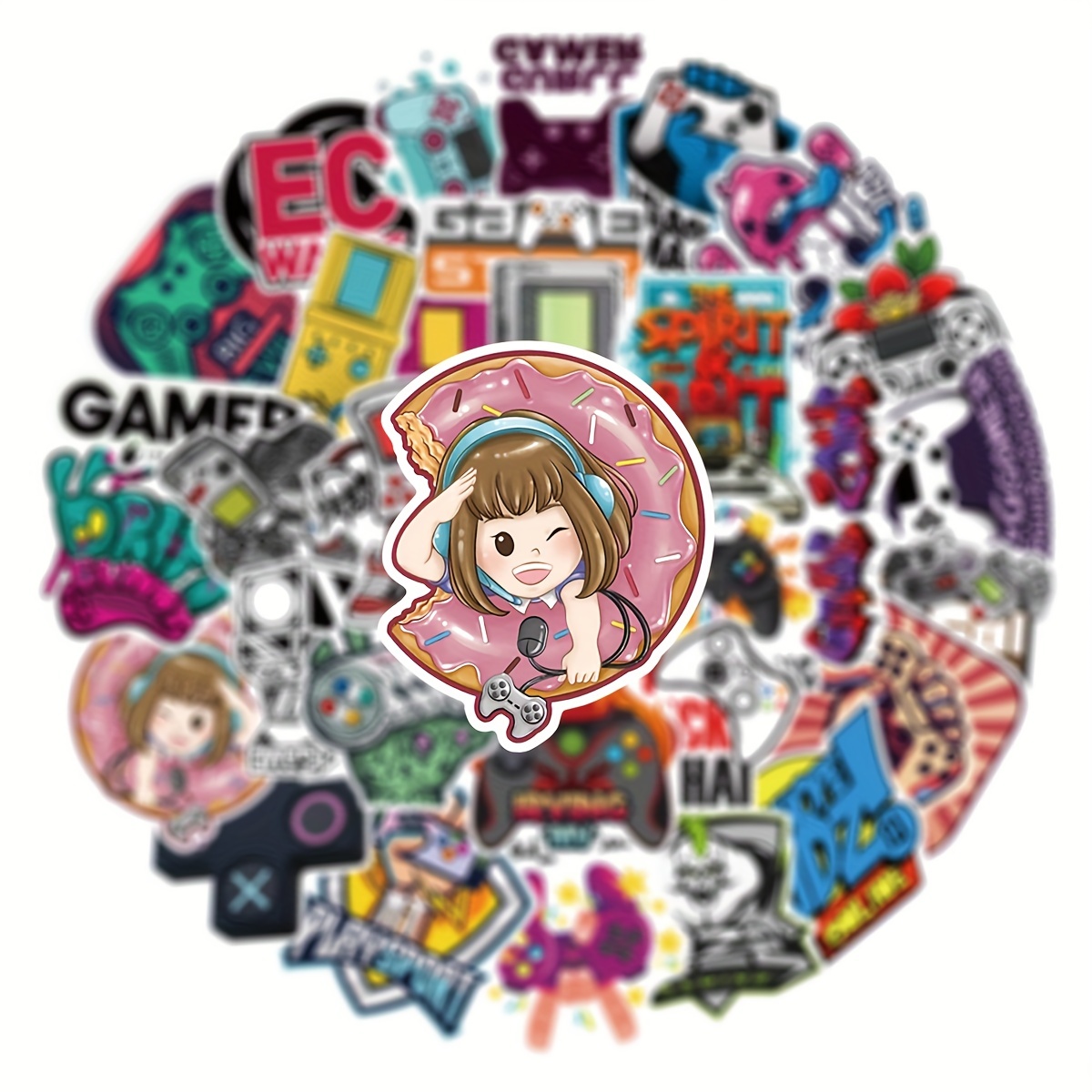 50pcs Retro Game Doodle Stickers Waterproof DIY Creative Decorative Stickers